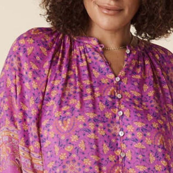 NWT SPELL & THE GYPSY
COLLECTIVE MADAME PEACOCK BLOUSE - BOYSENBERRY Size XS - Picture 3 of 14